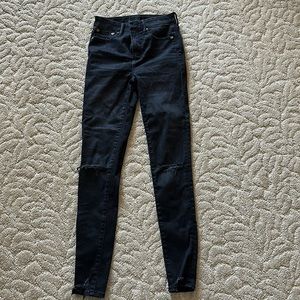 American Eagle 2 Long Distressed Black Jeans